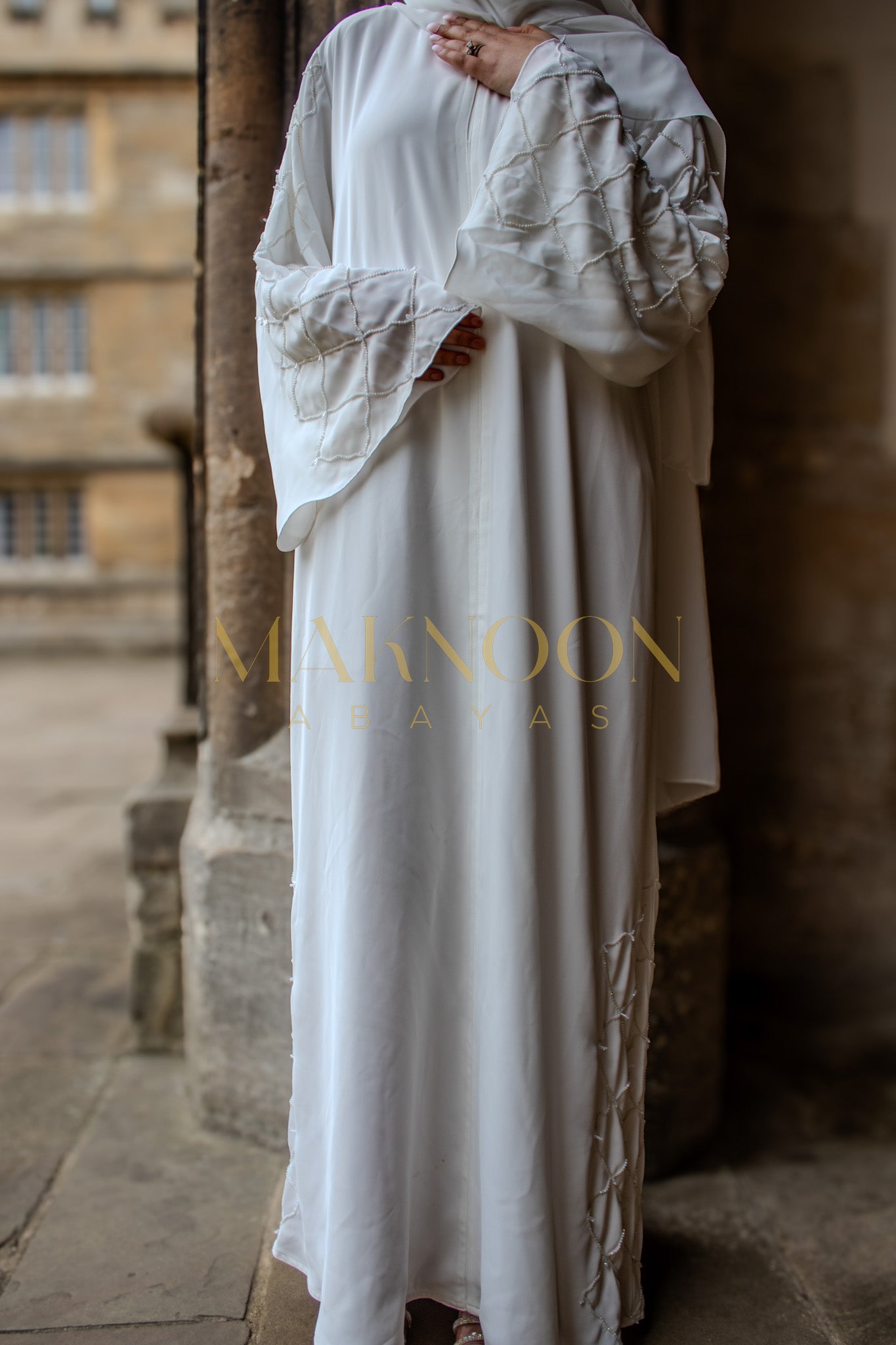 PREMIUM Aroos Abaya White