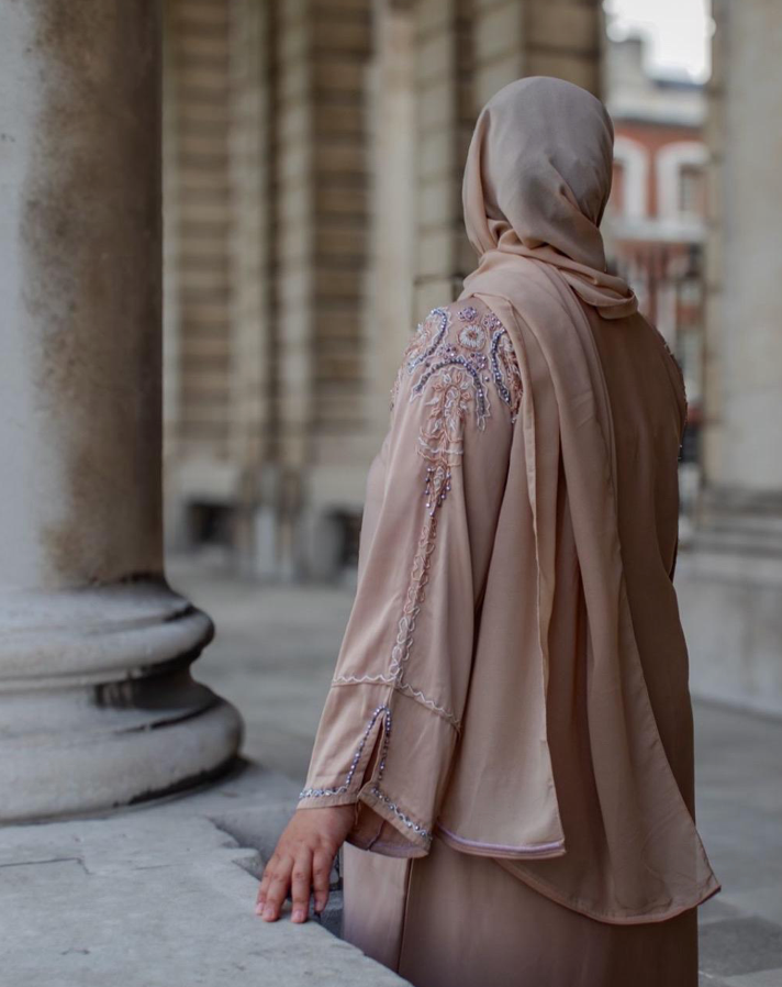 Khajal Abaya Embellishment Shoulders and Sleeves