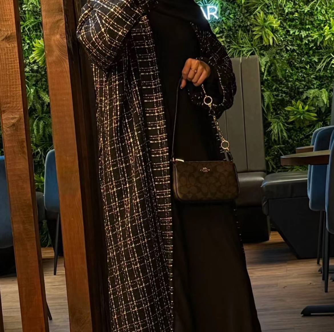 Abaya Coat Winter/Autumn Tweed Fabric Muslim Fashion