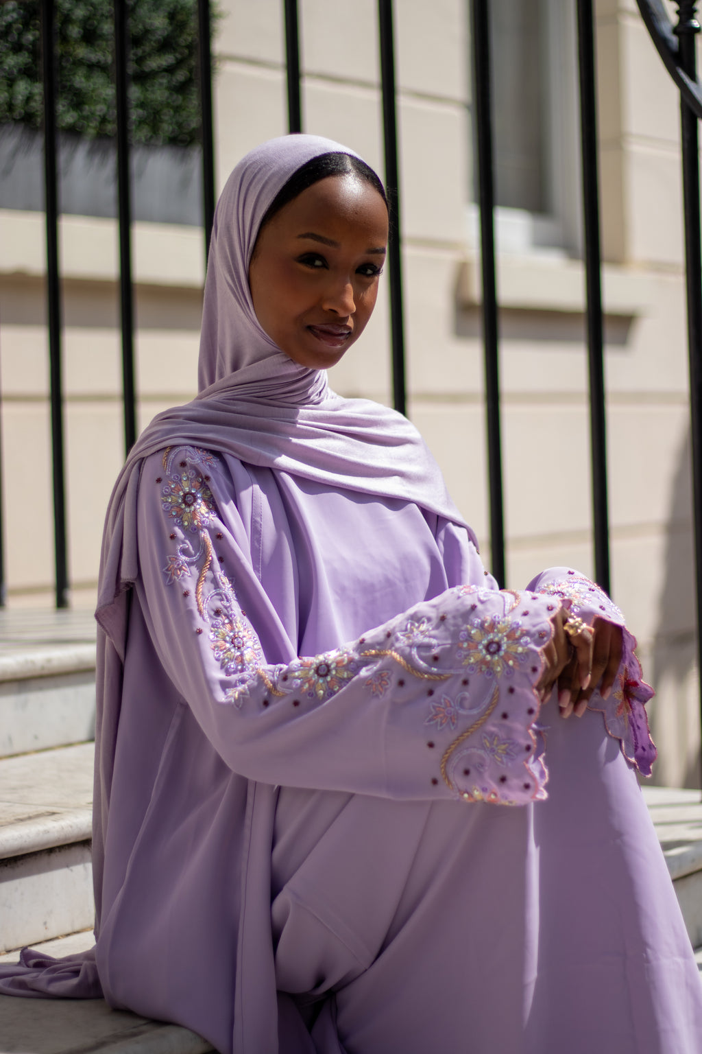 Laila Abaya Embellishment Slipdress and Jersey Hijab