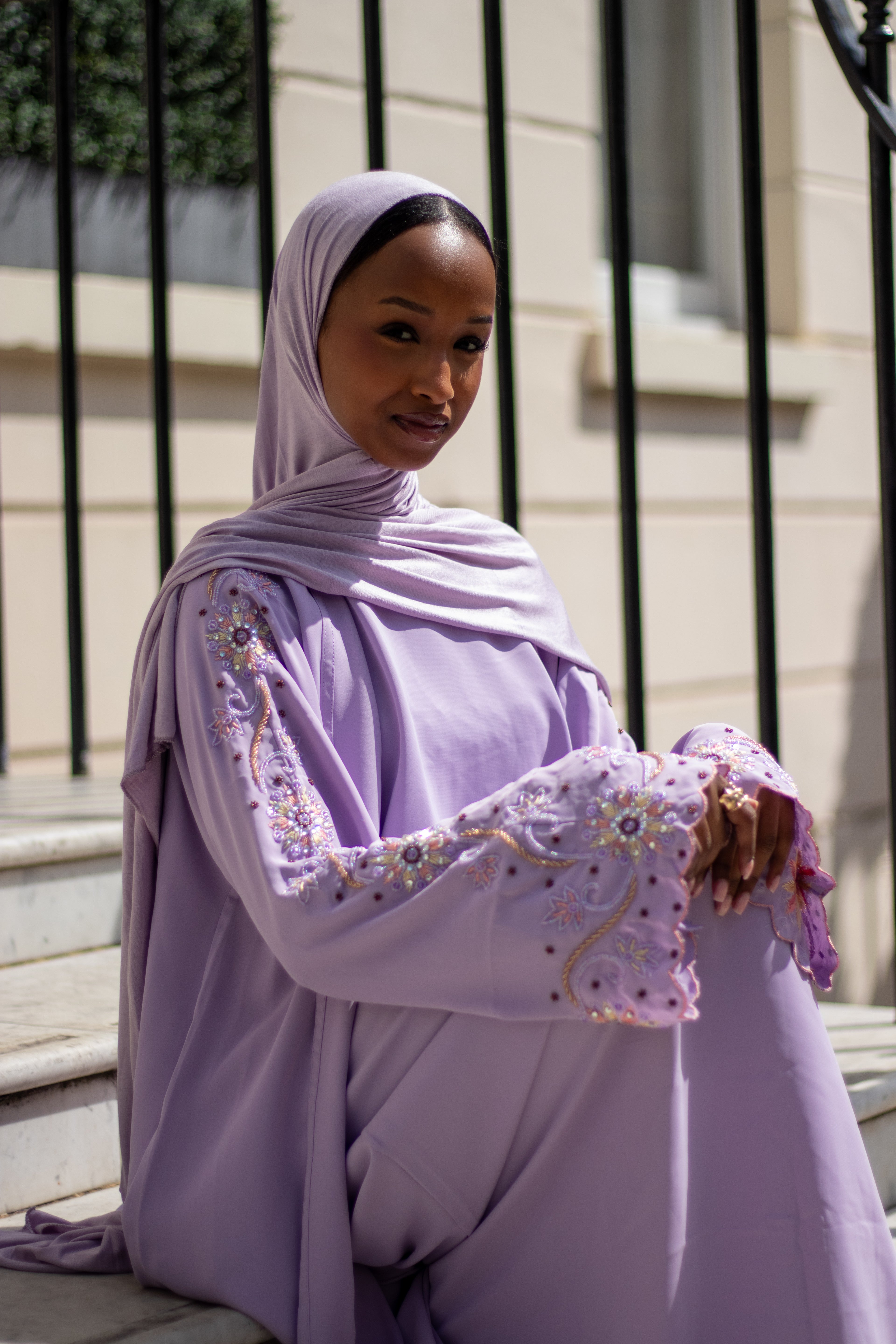 Laila Abaya Embellishment Slipdress and Jersey Hijab