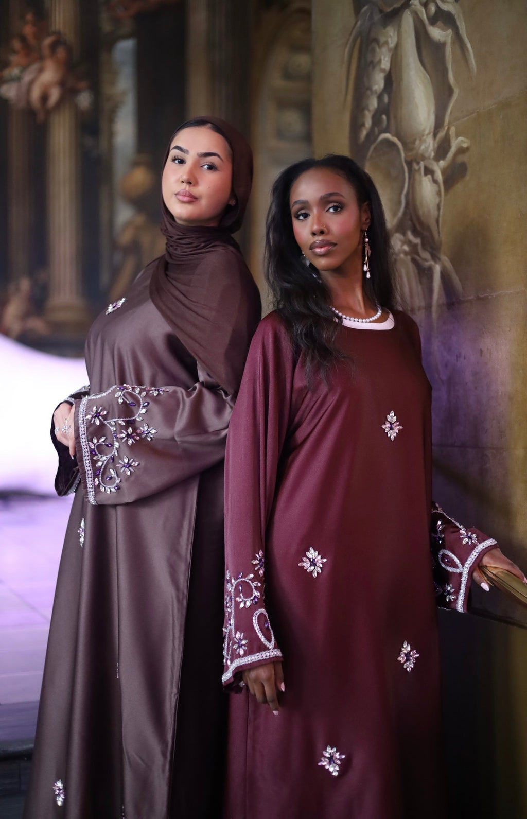 Nour Eid/Ramadan Embellishment Gemstone Abaya with Hijab