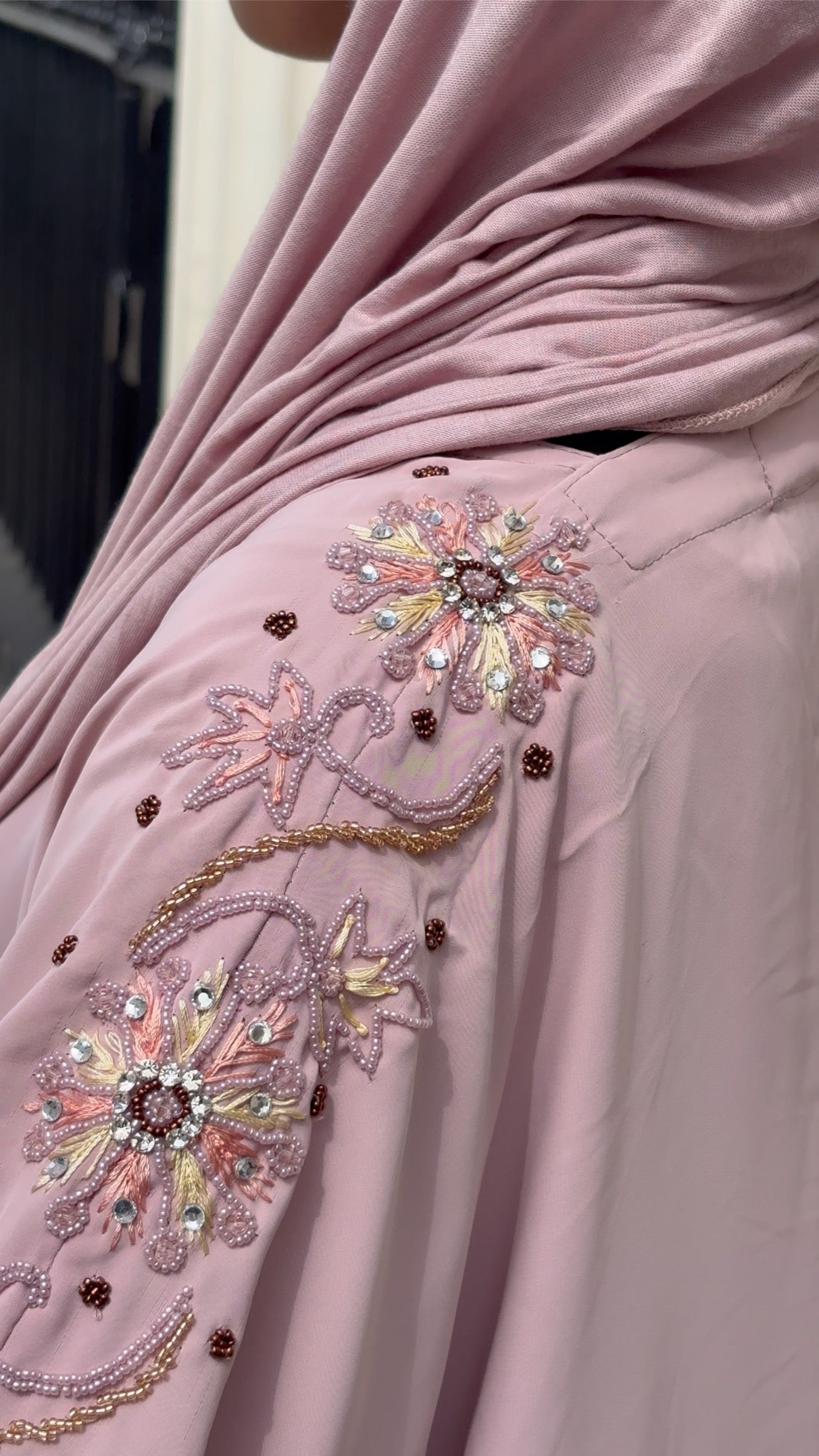 Laila Abaya Embellishment Slipdress and Jersey Hijab