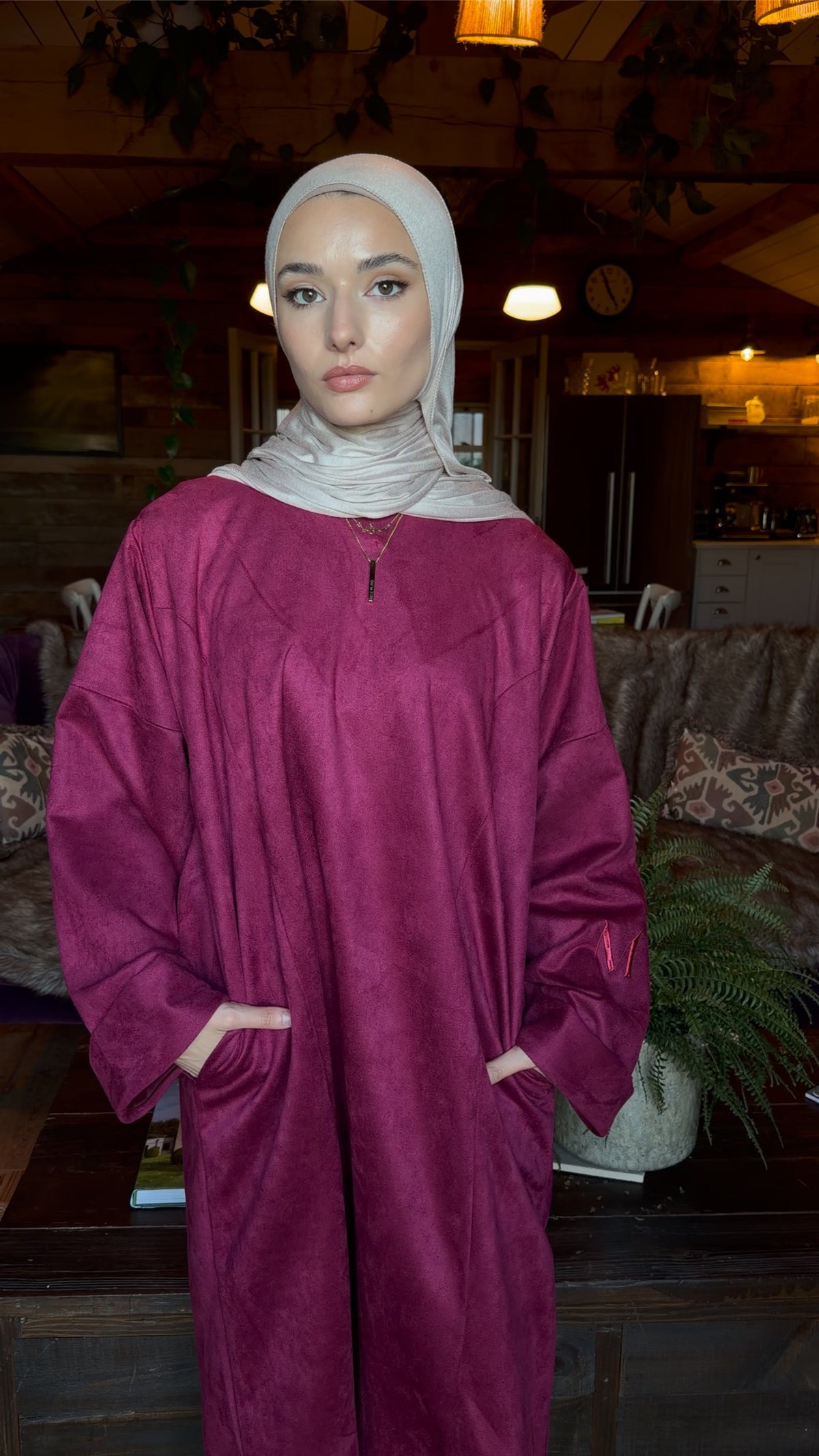 Safa Suede Abaya
