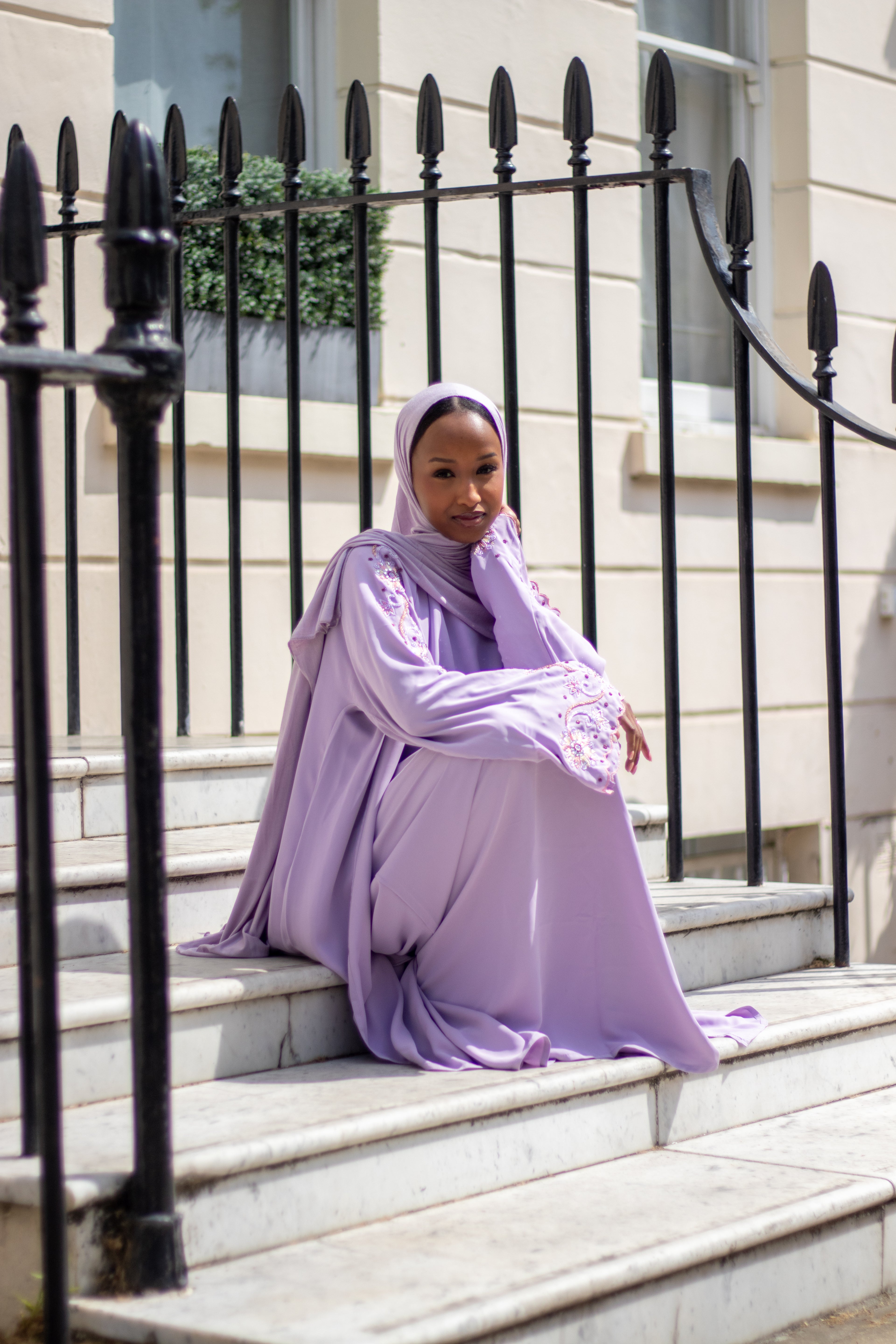 Laila Abaya Embellishment Slipdress and Jersey Hijab