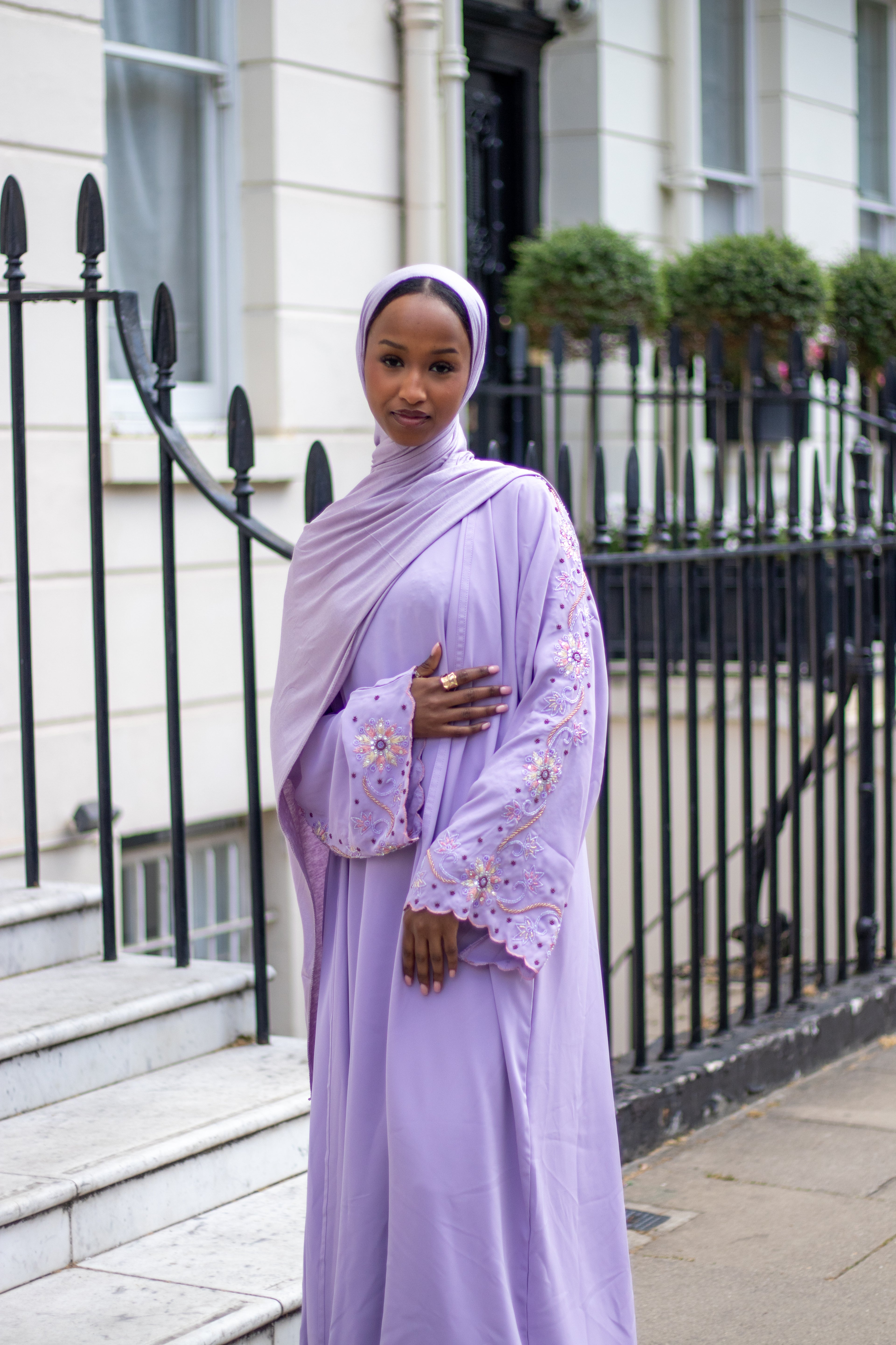 Laila Abaya Embellishment Slipdress and Jersey Hijab