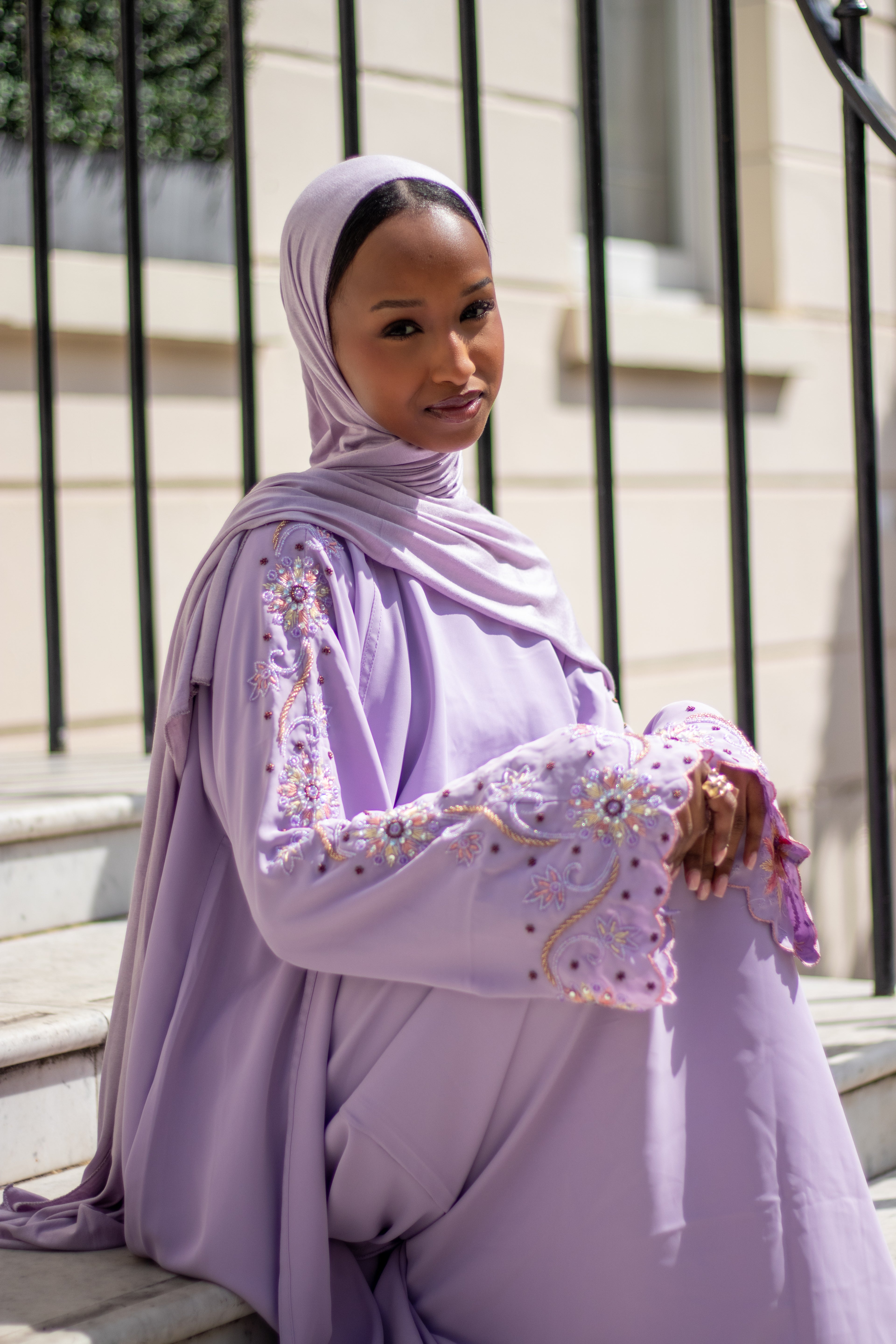 Laila Abaya Embellishment Slipdress and Jersey Hijab