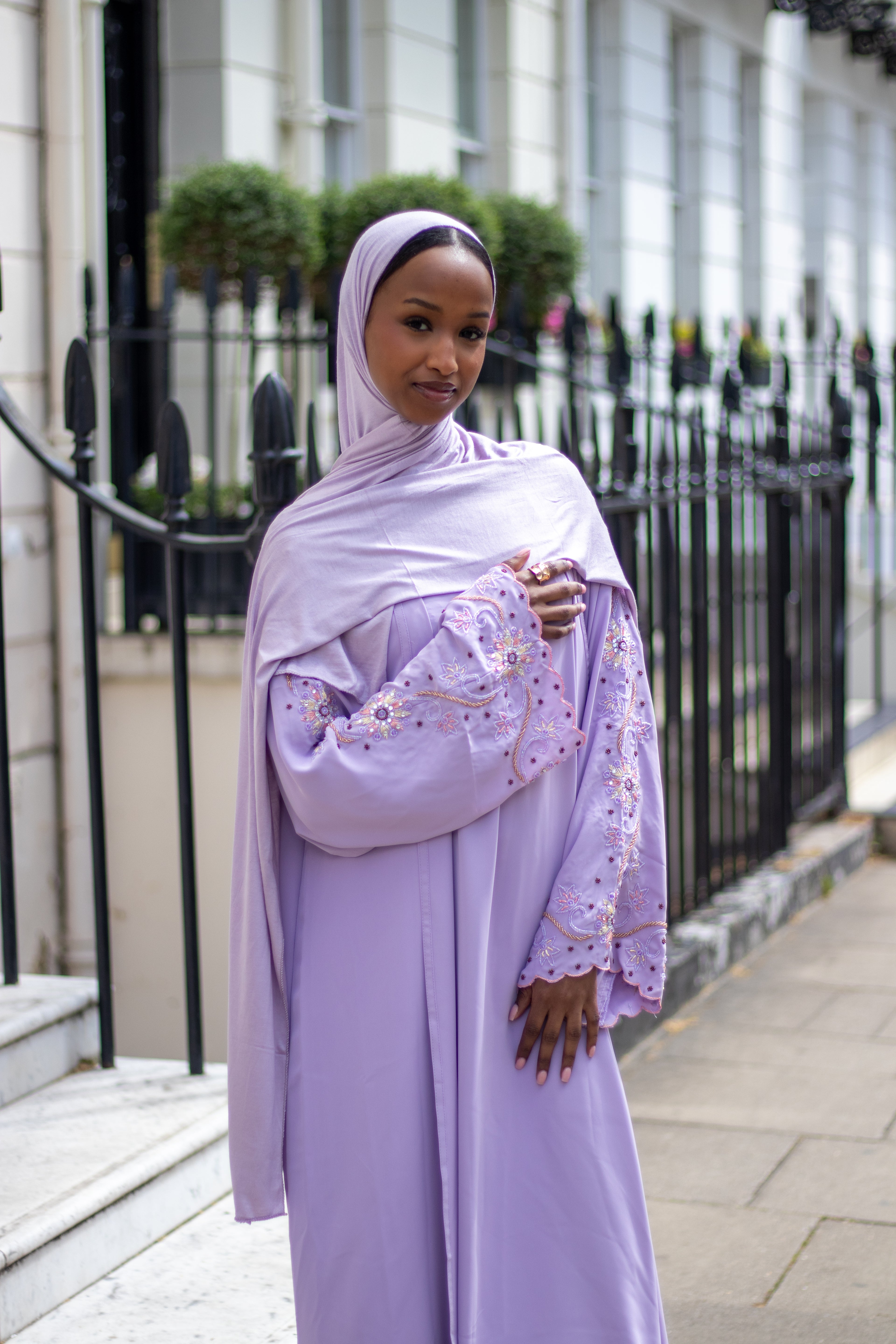 Laila Abaya Embellishment Slipdress and Jersey Hijab