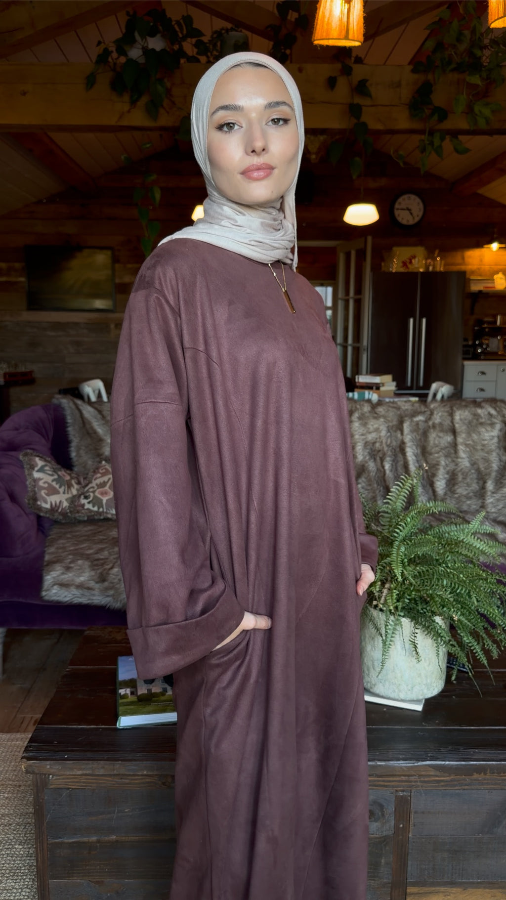 Safa Suede Abaya