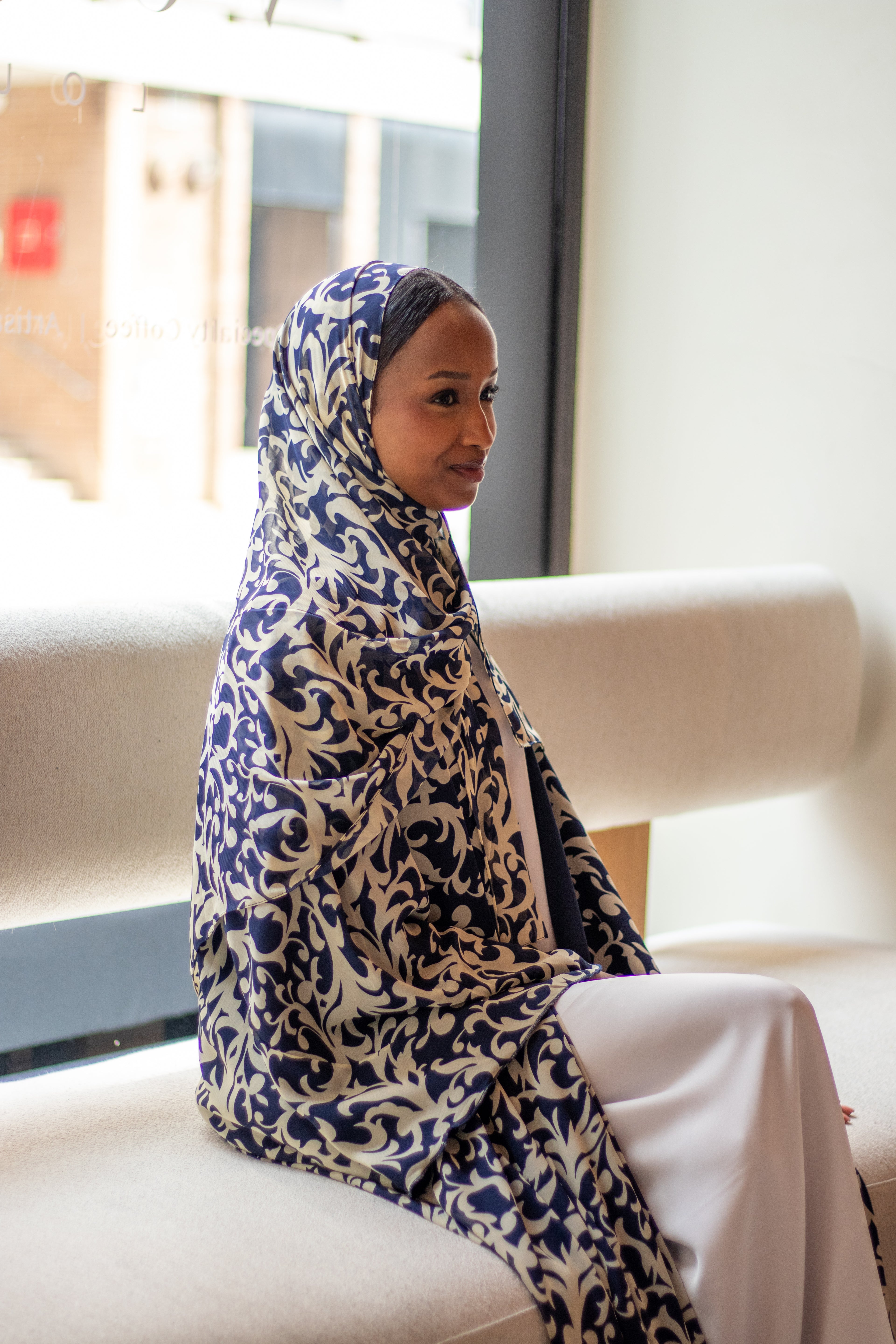 Sabah Abaya with Jersey and Chiffon Hijab + Patterned Hijab