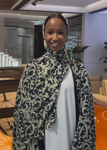 Sabah Abaya with Jersey and Chiffon Hijab