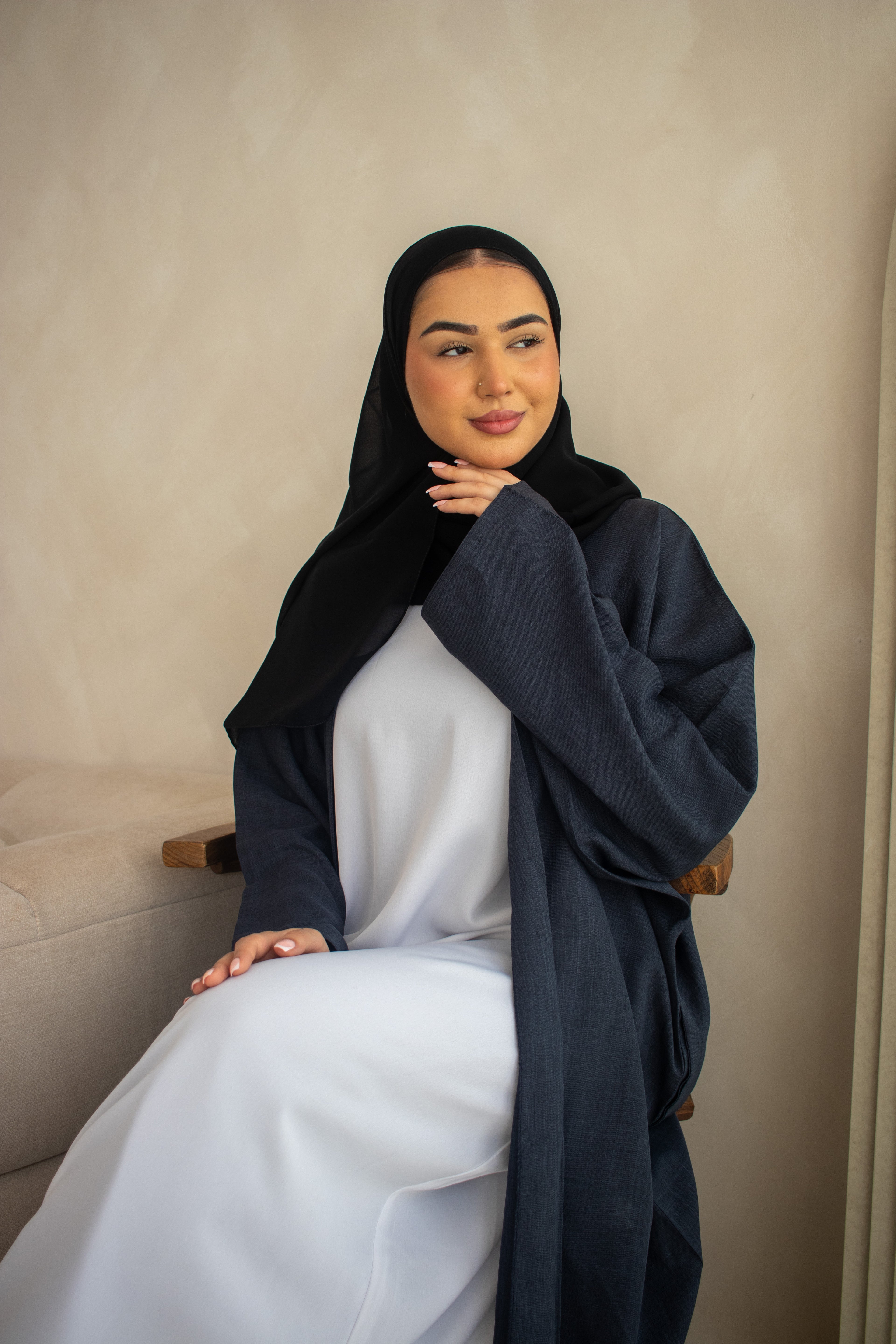 Batwing Linen DESIGN Abaya with Pockets - Women's Muslim Clothing