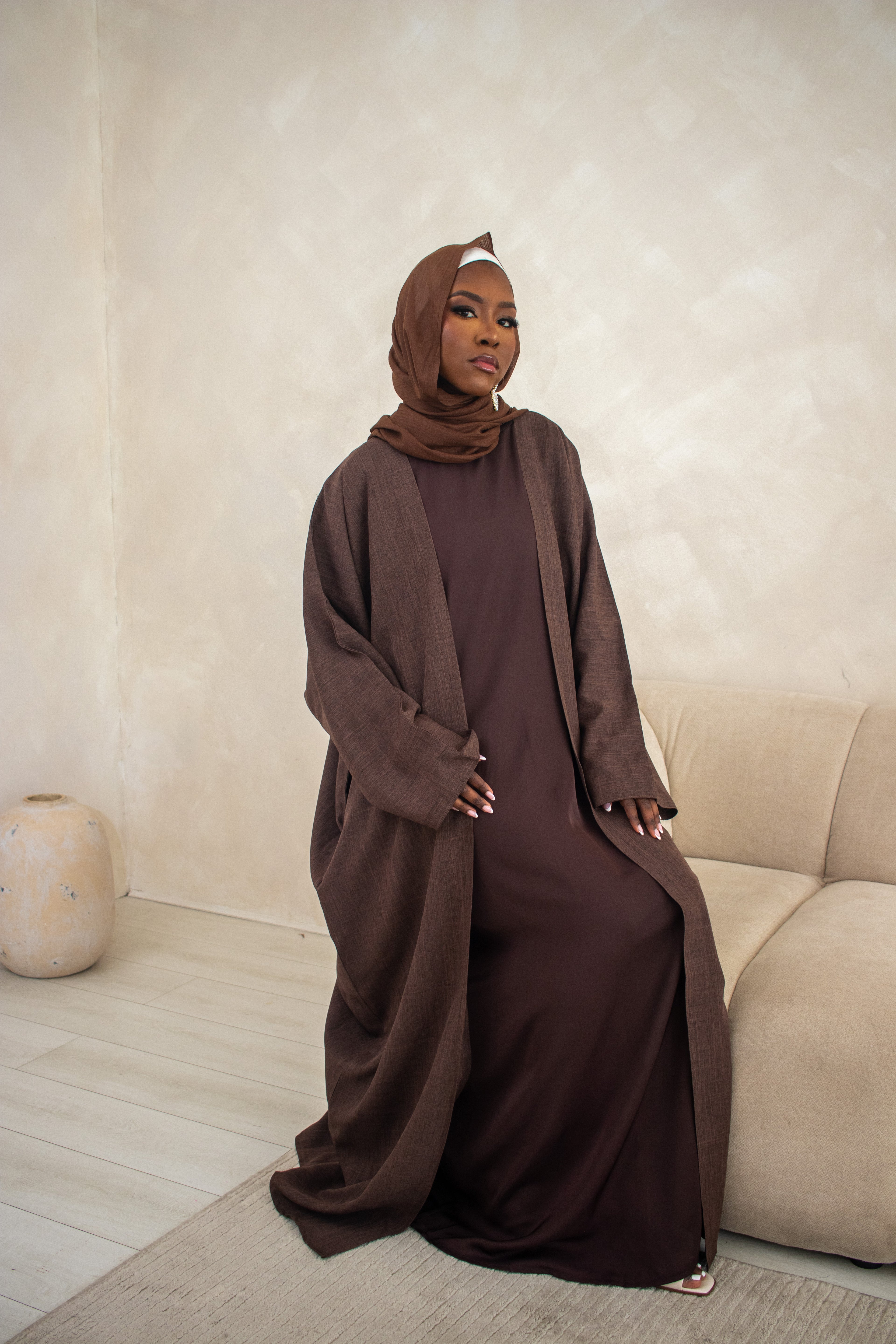 Batwing Linen DESIGN Abaya with Pockets - Women's Muslim Clothing