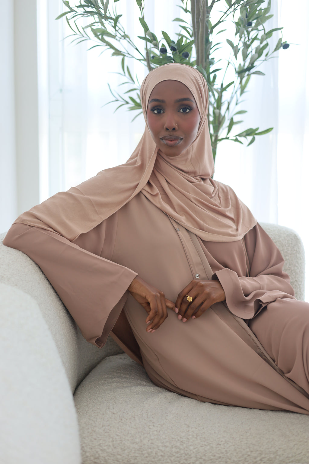 Three Piece Summer Nida Set with Hijab