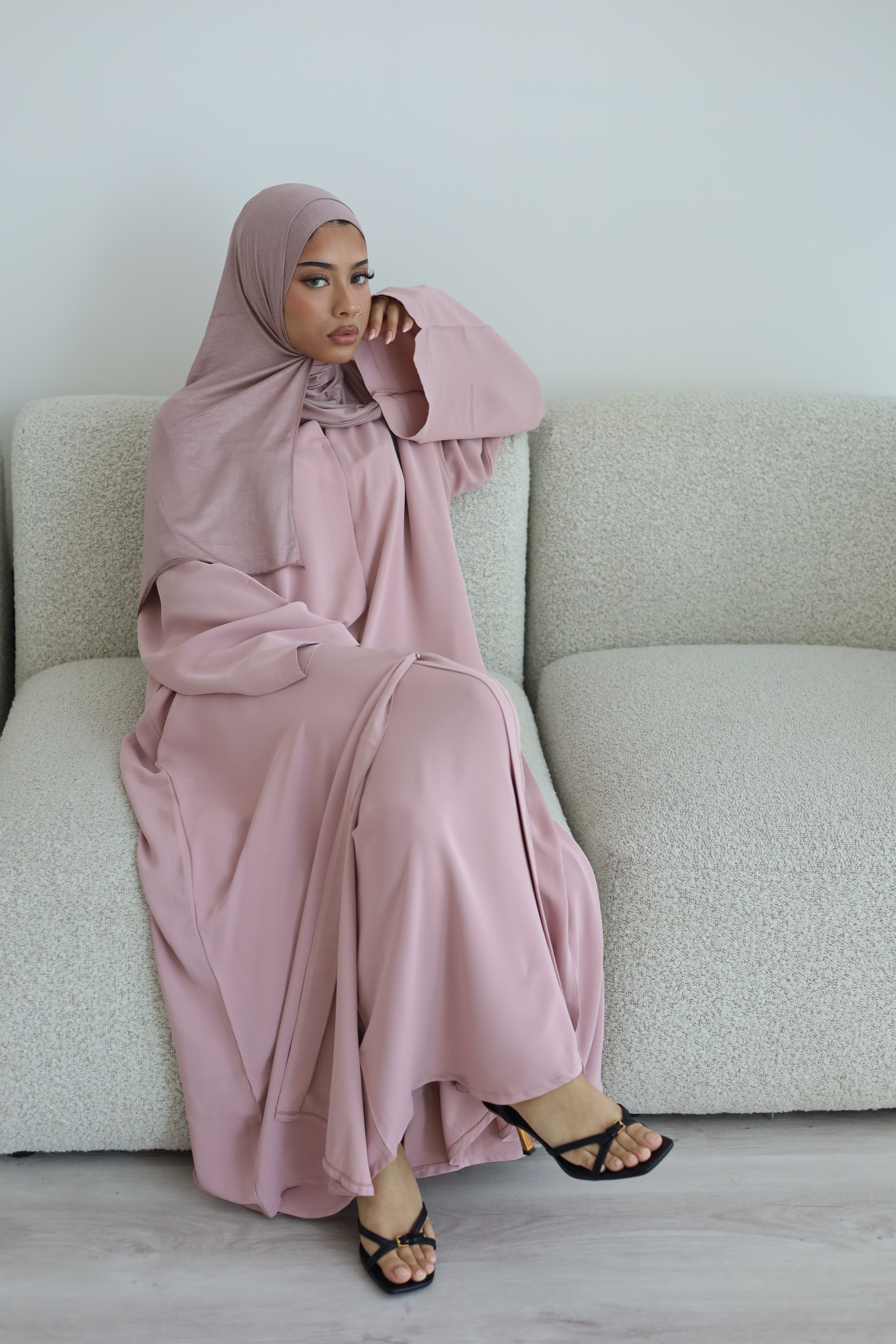 Three Piece Summer Nida Set with Hijab