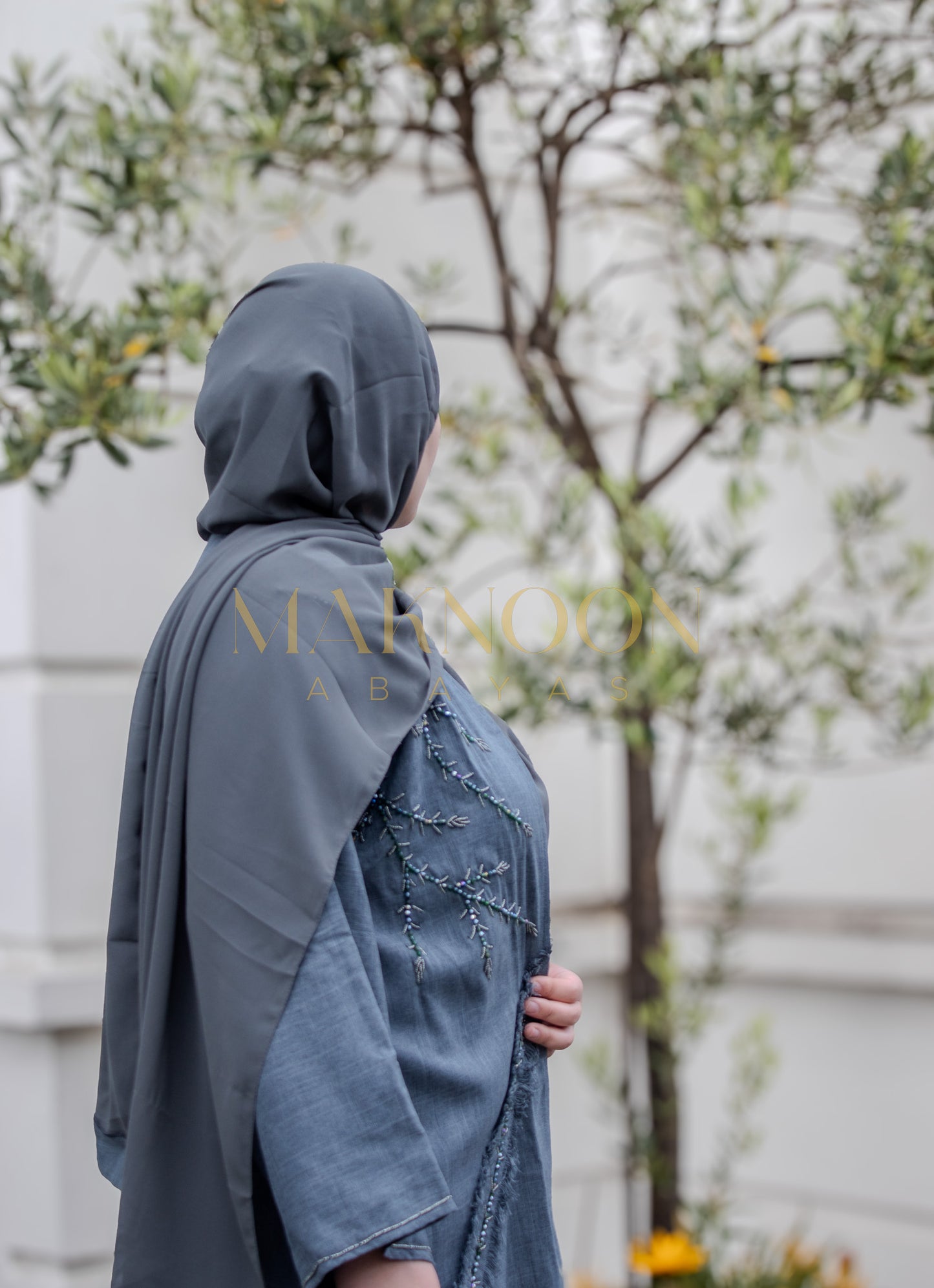 Noona Abaya Linen Grey