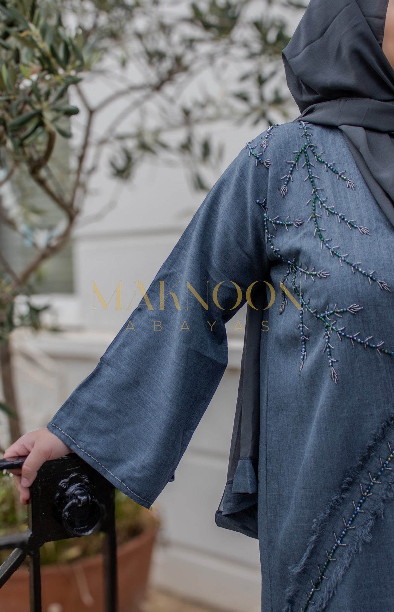 Noona Abaya Linen Grey