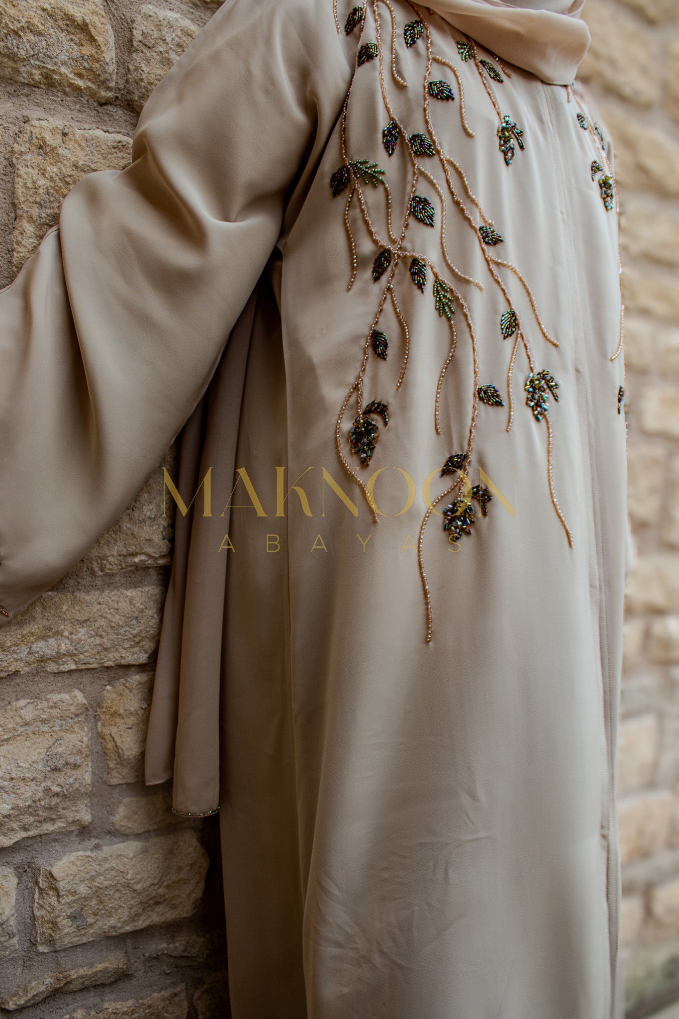 PREMIUM Warda Abaya Beige