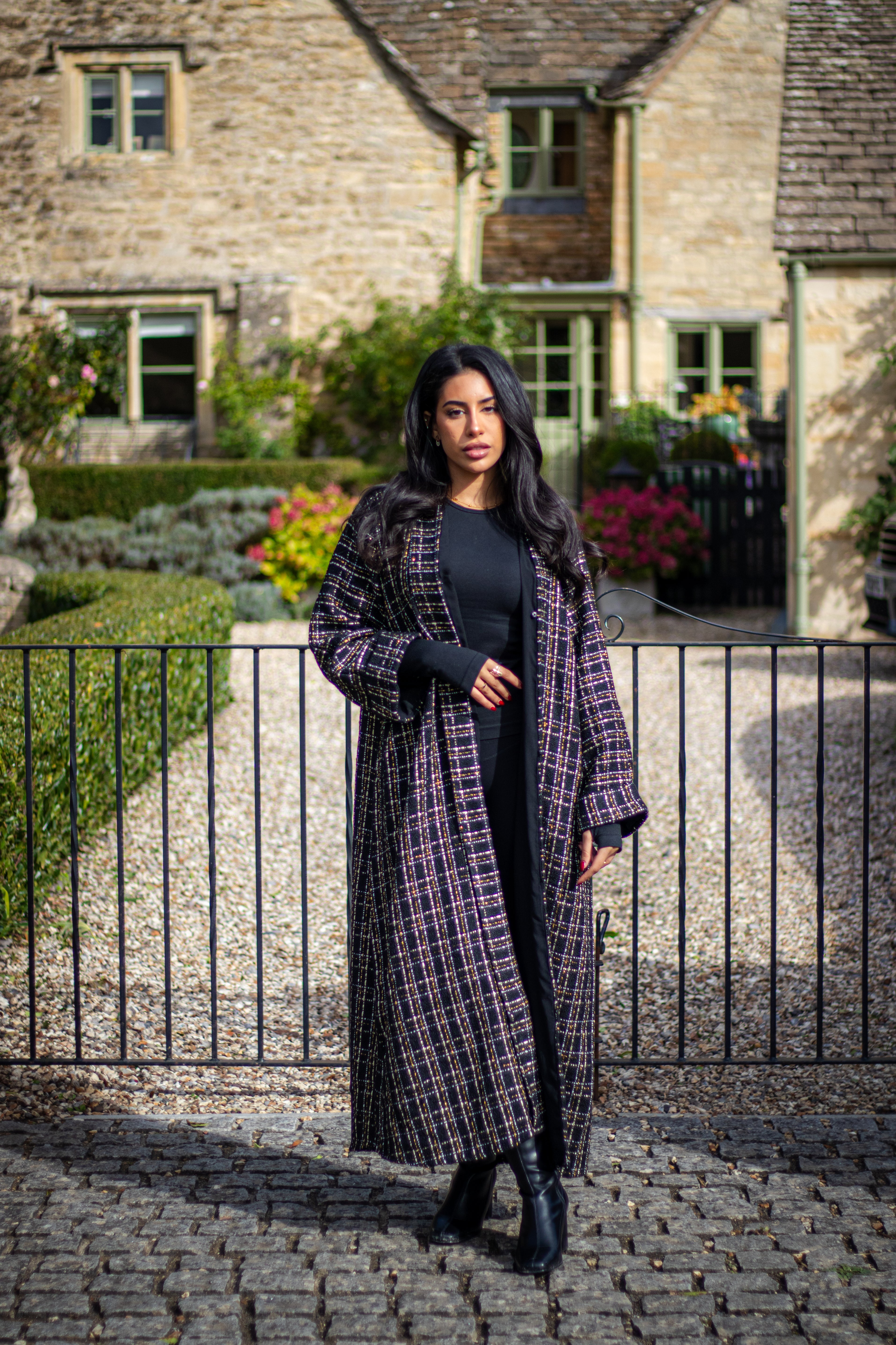 Abaya Coat Winter/Autumn Tweed Fabric Muslim Fashion