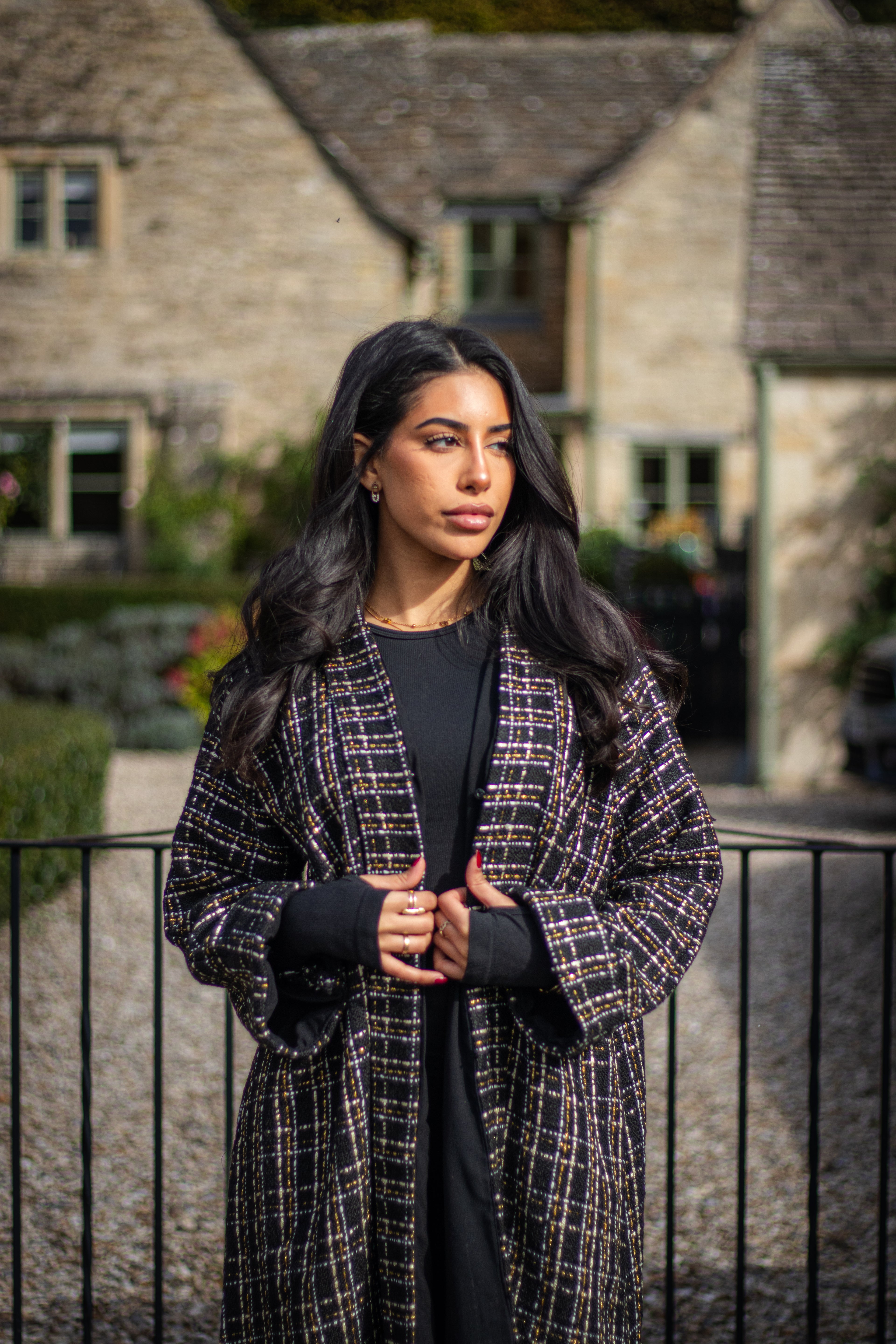 Abaya Coat Winter/Autumn Tweed Fabric Muslim Fashion