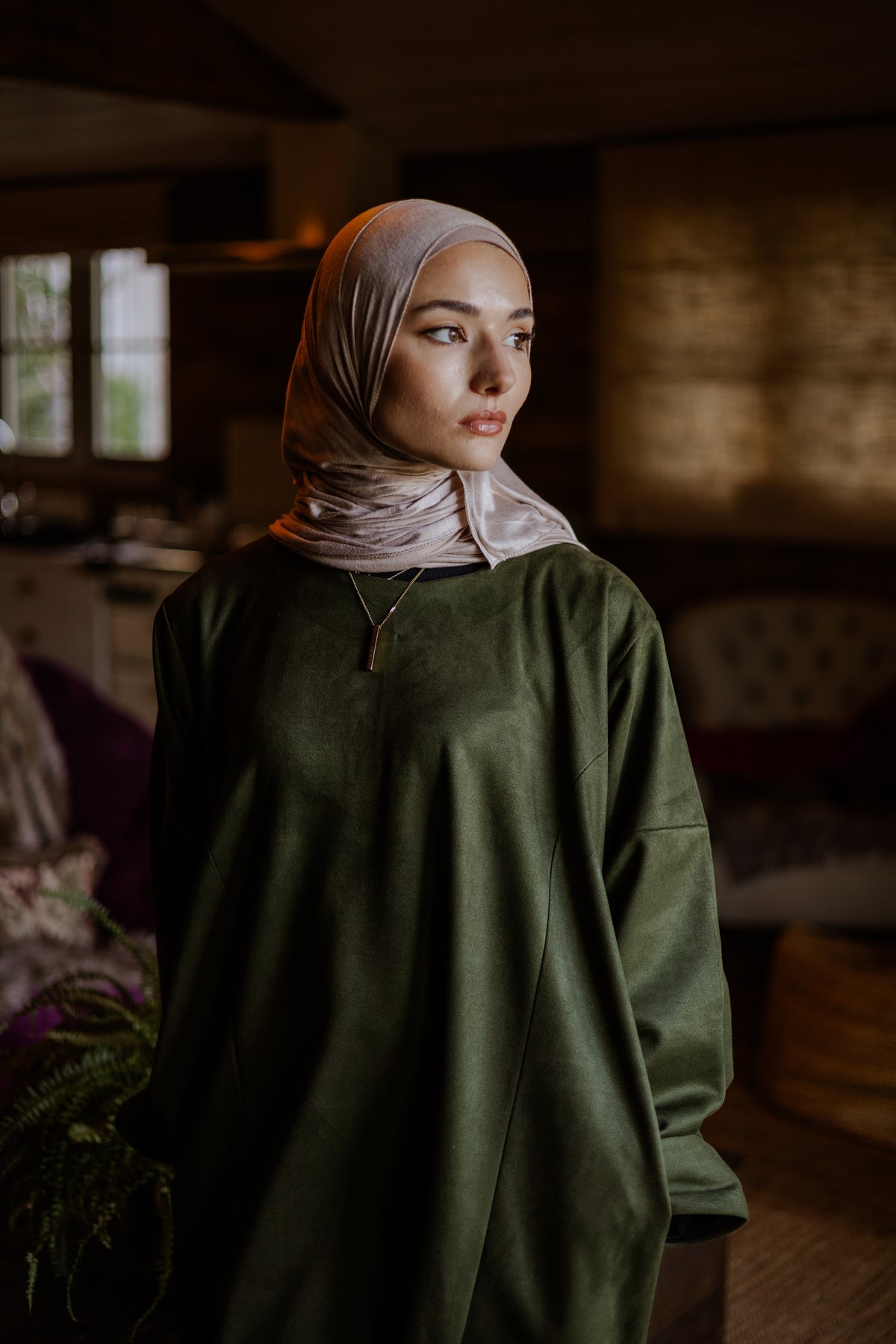 Safa Suede Abaya