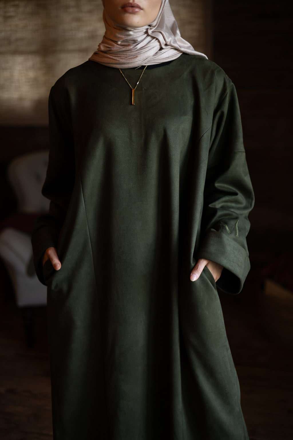 Safa Suede Abaya
