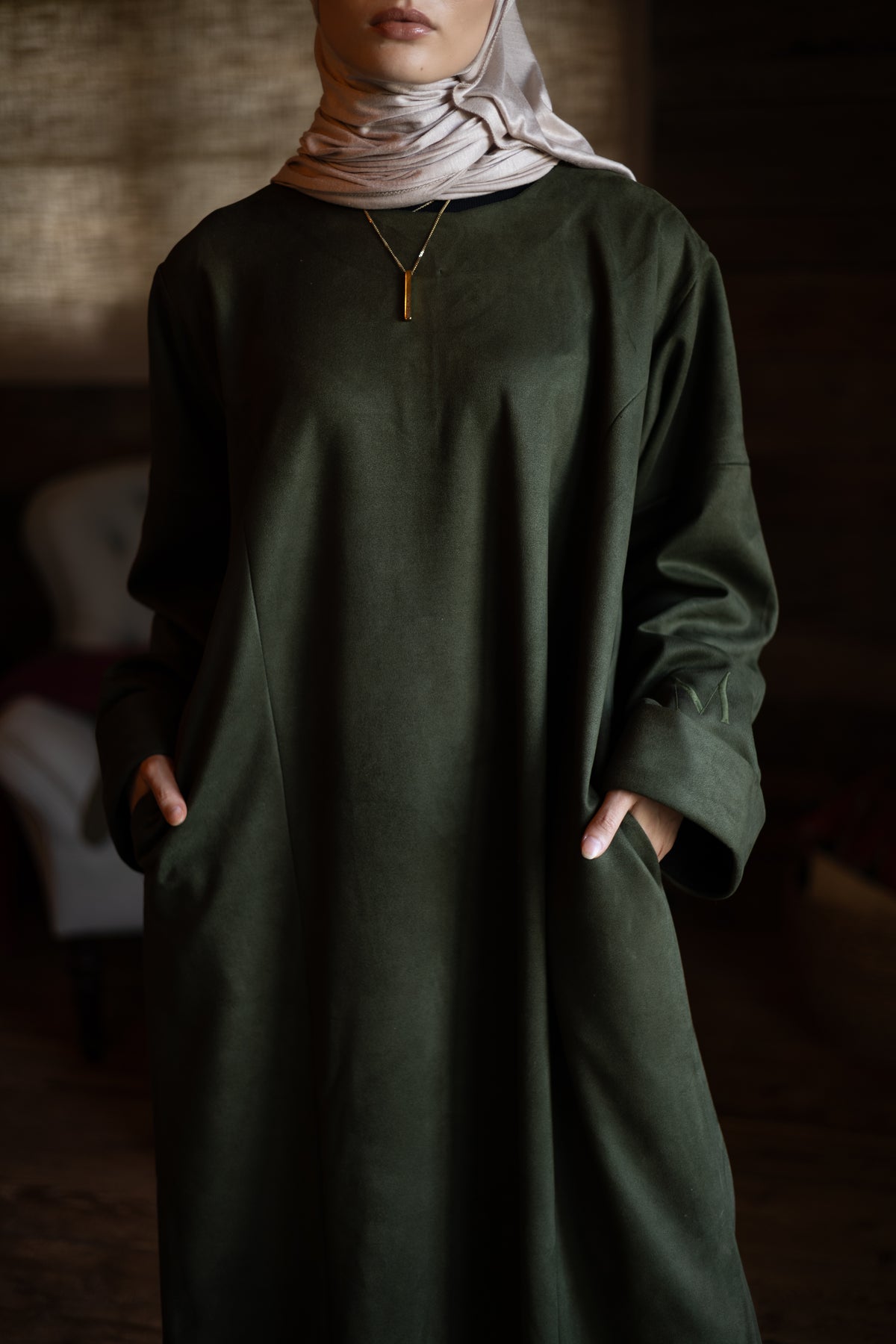 Safa Suede Abaya
