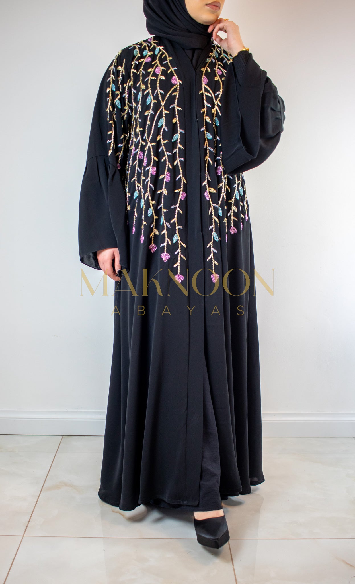 PREMIUM Warda Abaya Black