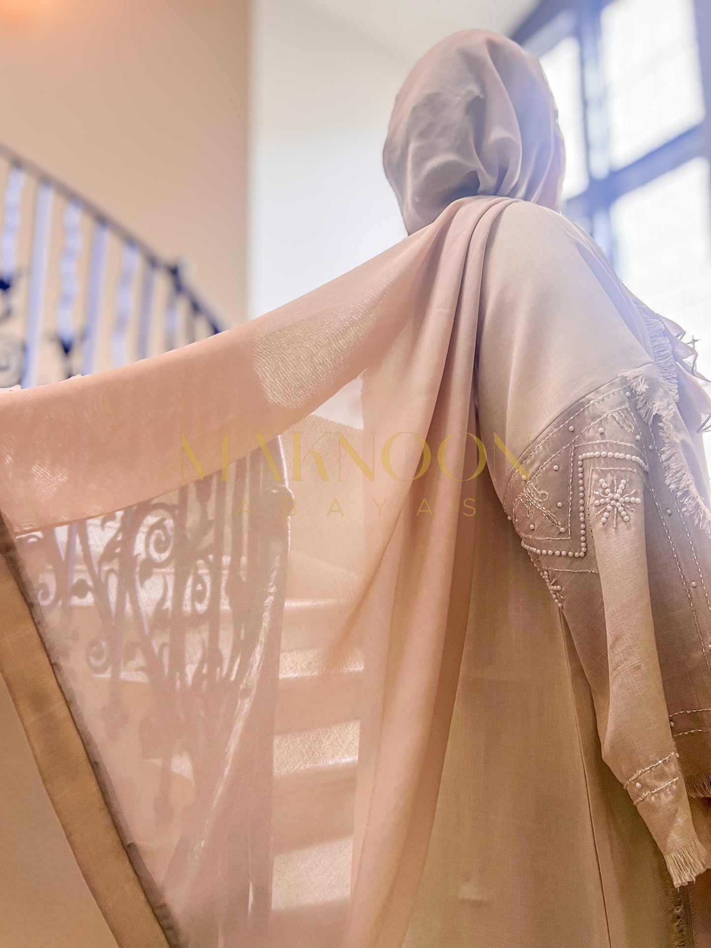 Linen Abaya Cream