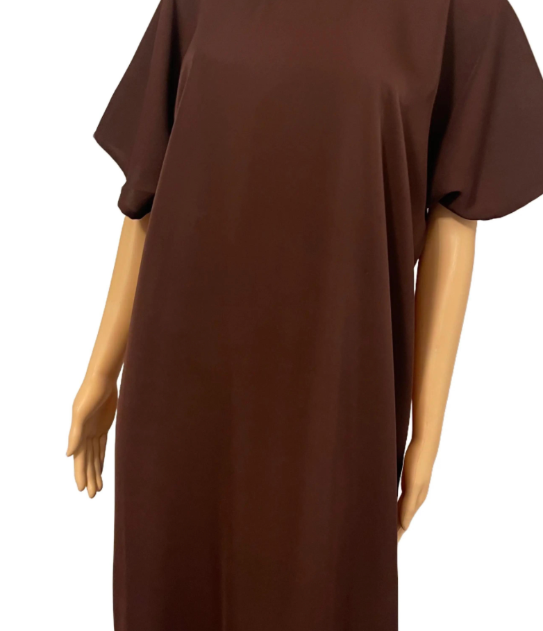 Nida Slip Dress Short Sleeved Abaya White/Brown/Black/Caramel