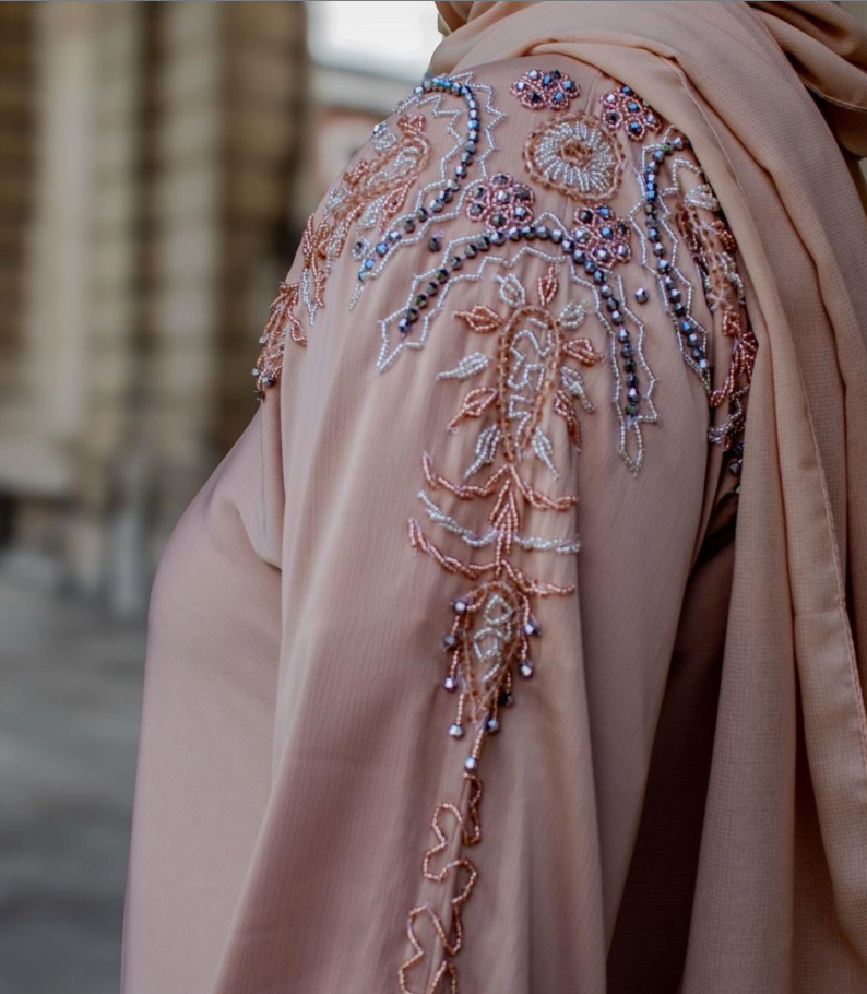 Khajal Abaya Embellishment Shoulders and Sleeves