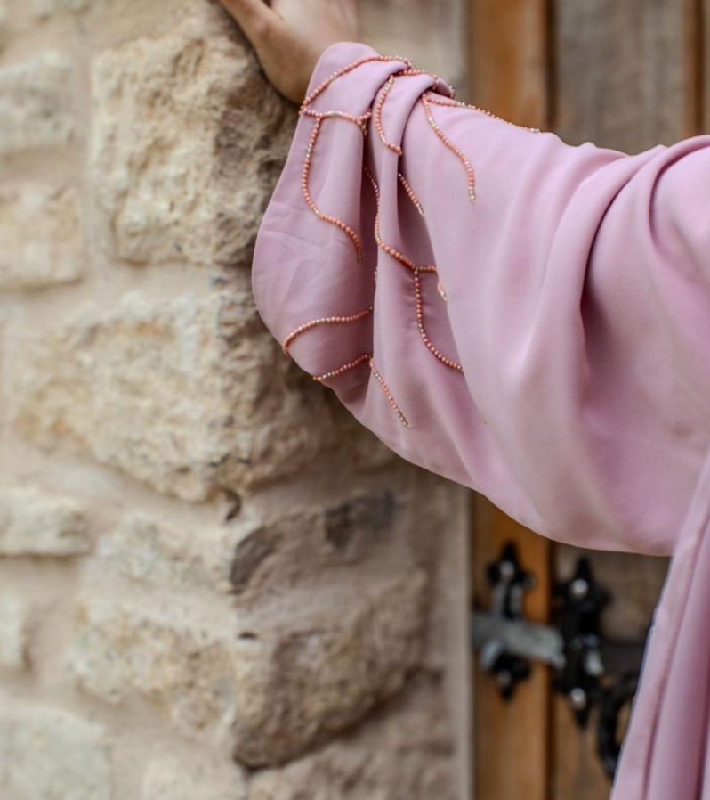 PREMIUM Wareed Abaya Pink Embellishments