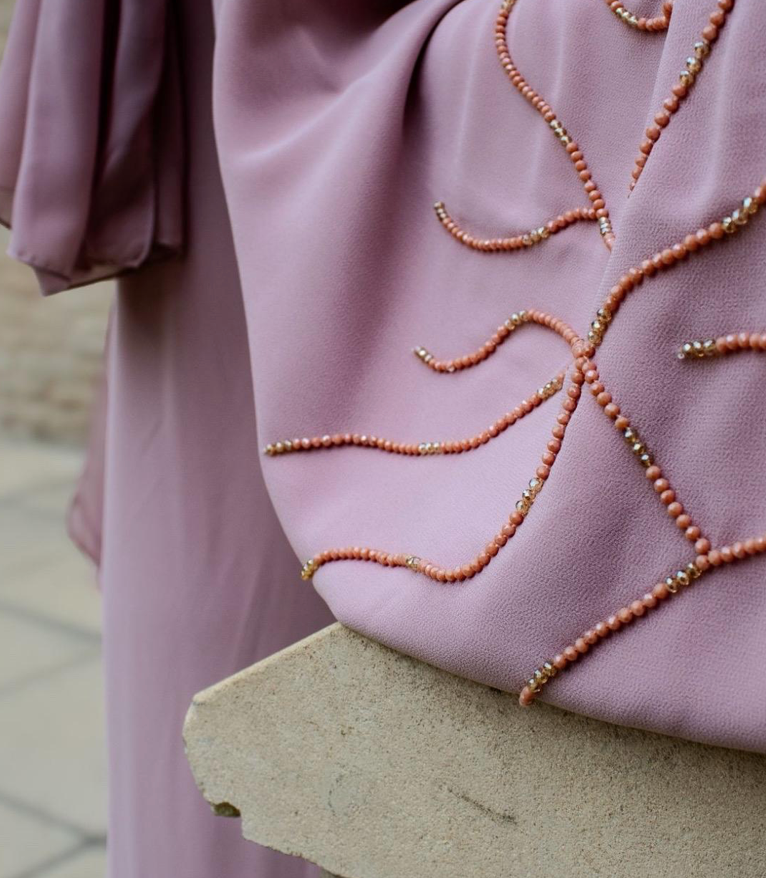 PREMIUM Wareed Abaya Pink Embellishments