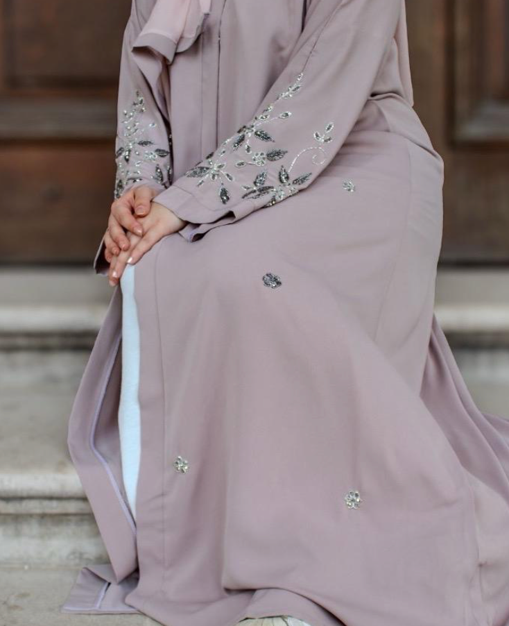 Hayaa Abaya Floral Embellishments Sleeves