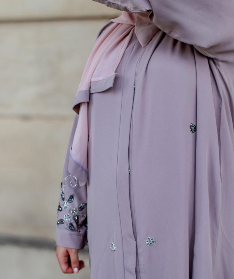 Hayaa Abaya Floral Embellishments Sleeves