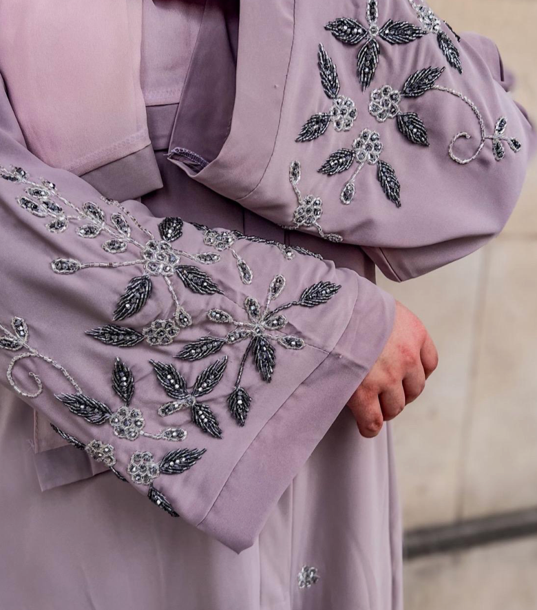 Hayaa Abaya Floral Embellishments Sleeves