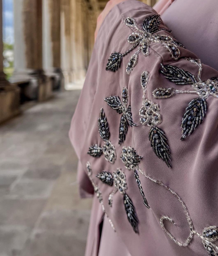 Hayaa Abaya Floral Embellishments Sleeves
