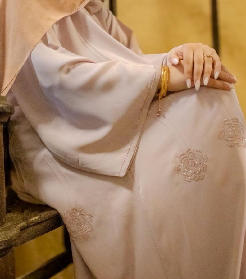PREMIUM Yasmin Abaya Pink Embellishments
