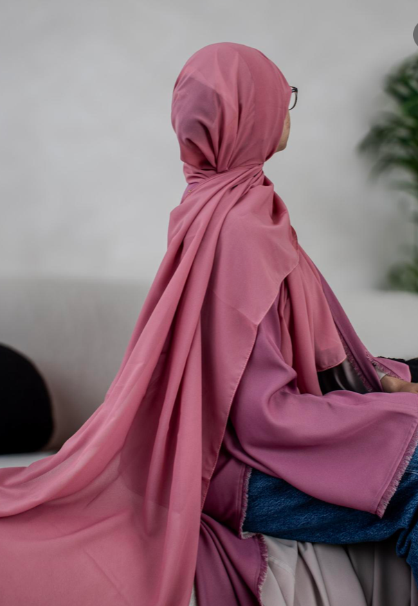 PREMIUM Abaya Open Ruby Cream with Hijab