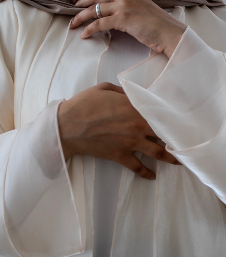 Organza Abaya Layered Open 5 Colours Muslim Fashion