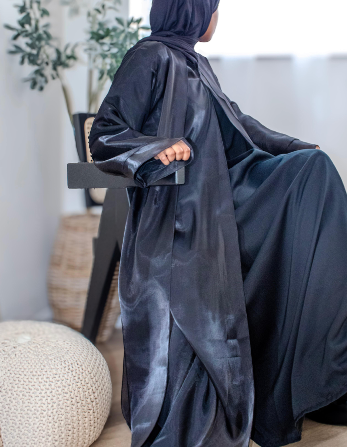 Organza Abaya Layered Open 5 Colours Muslim Fashion