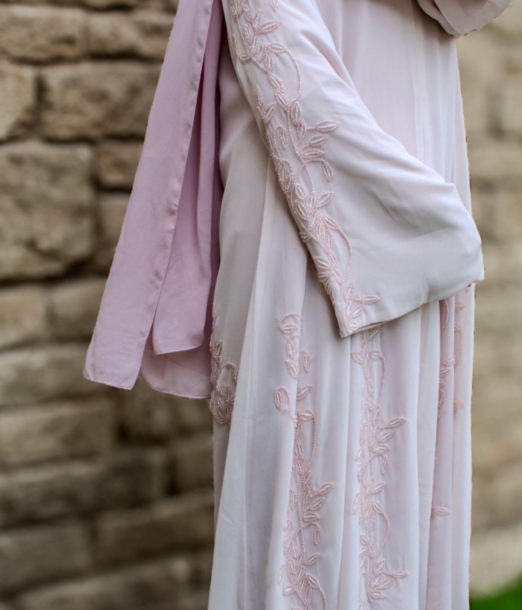 PREMIUM Layered Abaya Pink Embellishments