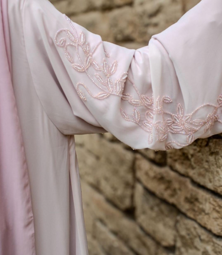 PREMIUM Layered Abaya Pink Embellishments
