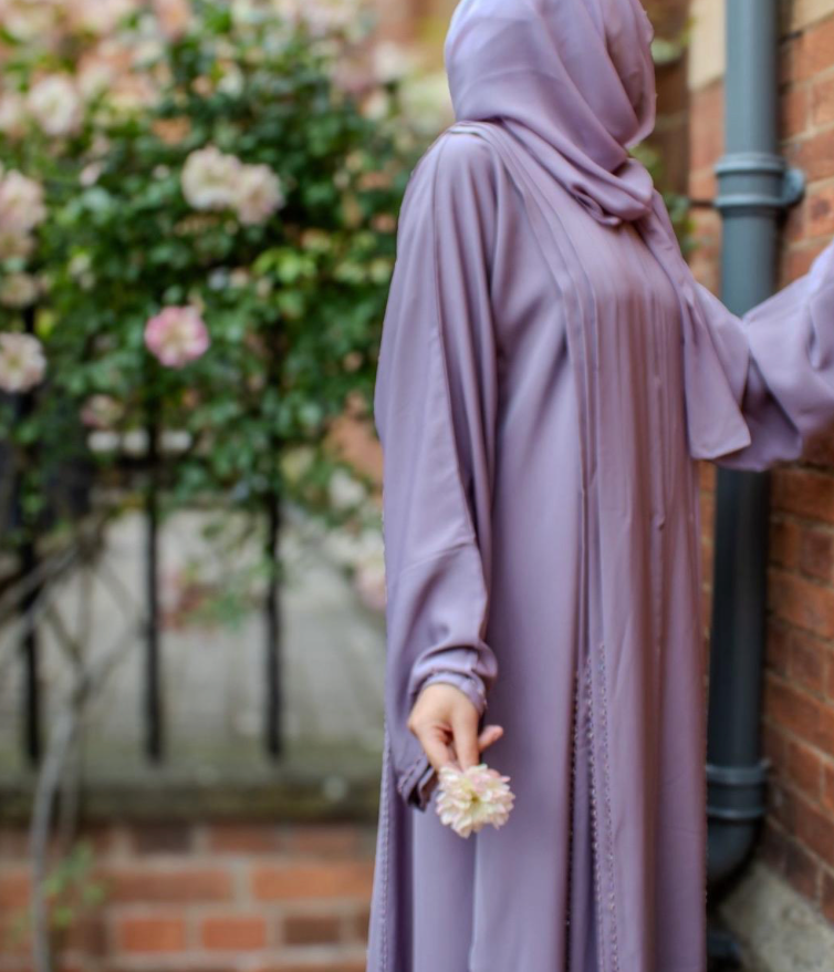 PREMIUM Maliki Abaya Purple/Navy/Black Subtle Embellishments