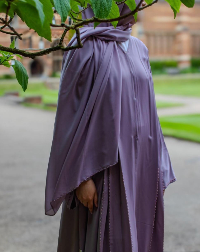 PREMIUM Maliki Abaya Purple/Navy/Black Subtle Embellishments