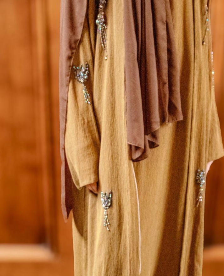 PREMIUM Ghabah Abaya Dark Green Embellishments