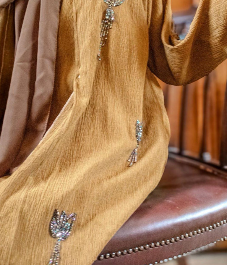 PREMIUM Ghabah Abaya Dark Green Embellishments