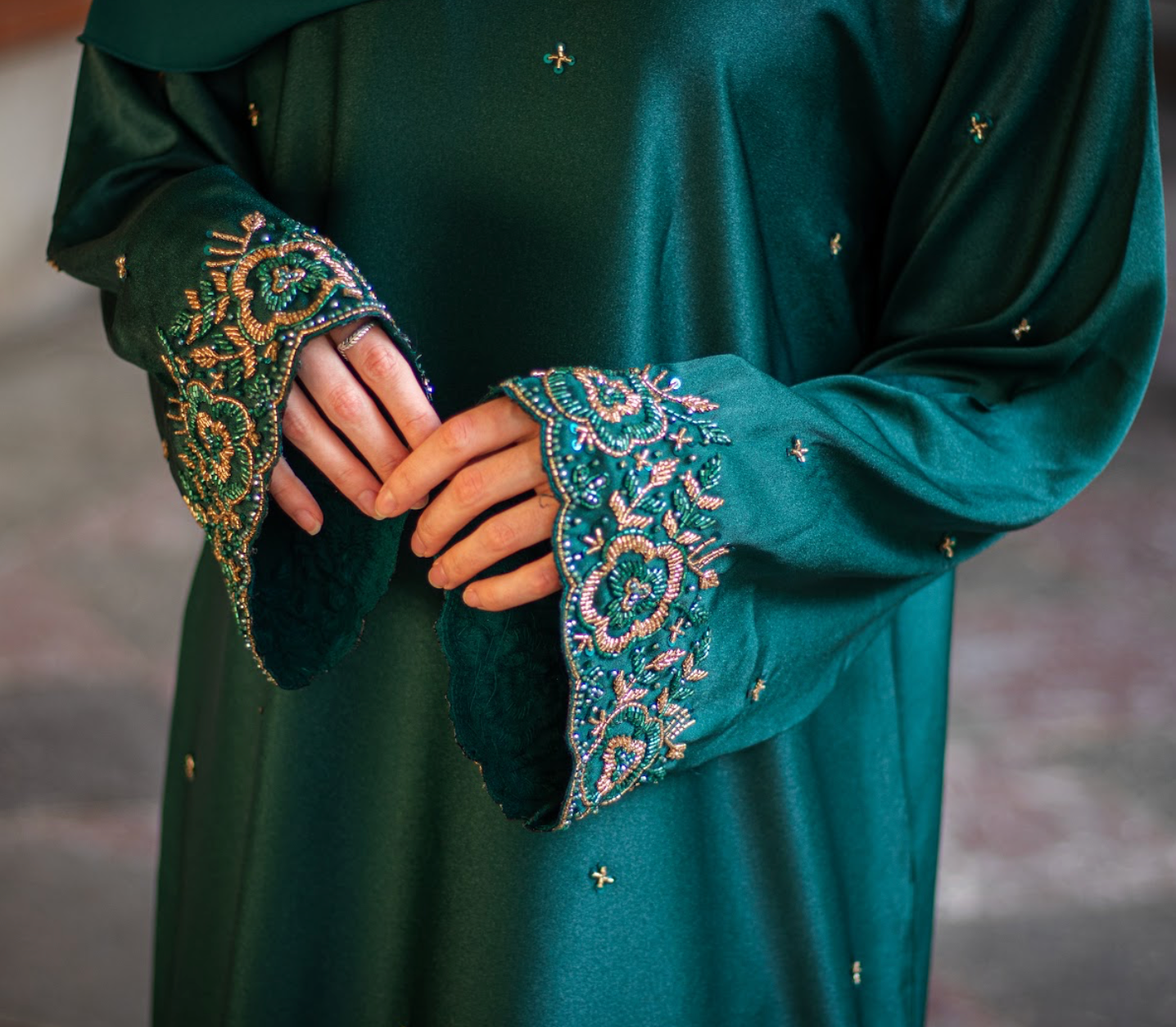 Noona Eid/Ramadan Green Embellishment Abaya