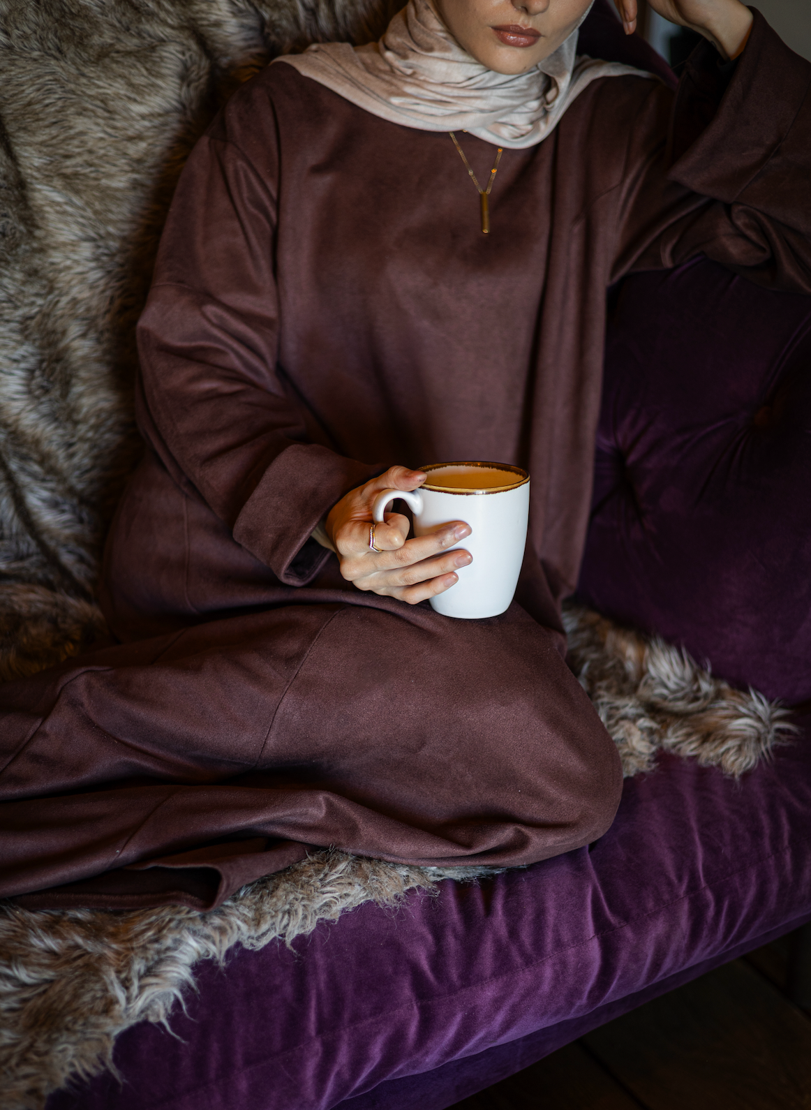 Safa Suede Abaya
